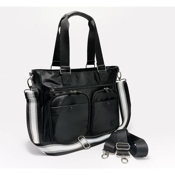 IHKWIP Cargo Catchall Tote with One Crossbody Strap Metallic Black - Picture 11 of 11